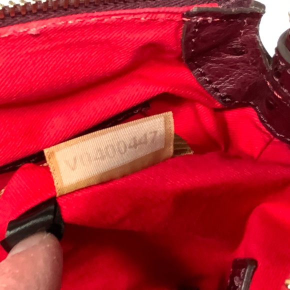 Dooney & Bourke Ostrich Domed Satchel - Cranberry - Picture 14 of 16